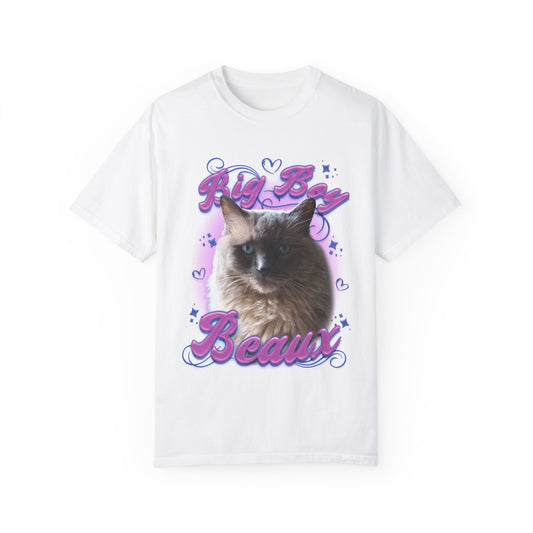 Custom Comfort Colors® Retro Cat Shirt, Personalized Pet Tee, Custom Photo Vintage 90s Graphic, Bootleg Rap Cat Shirt, Custom Design Tshirt